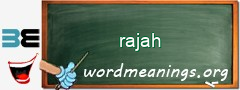 WordMeaning blackboard for rajah